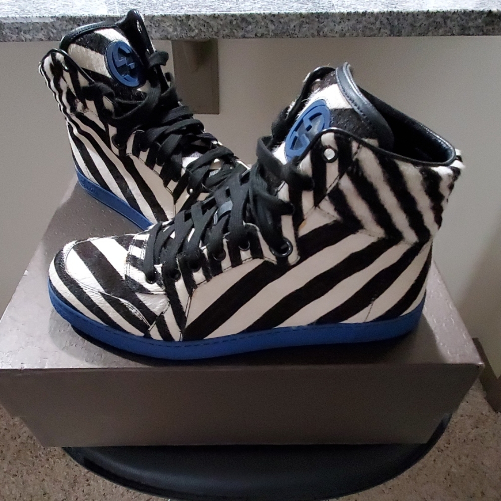 GUCCI HI TOP PONY HAIR SNEAKERS!!!